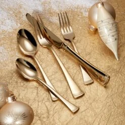 Lenox Portola Gold 60-Piece Flatware Set 13 Lenox Portola Gold 60-Piece Flatware Set -Lenox Shop 895346 LHOL 23 FEA GG 1