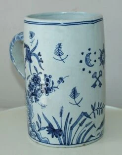 Antique 19th Century Samson Tin Glaze Faience Delft Tankard Mug Or Jug With Chinese & Masonic Decoration -Lenox Shop antique 19th century samson tin glaze faience delft tankard mug or jug with chinese and masonic decoration 5259