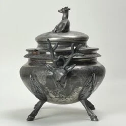 Antique 19th Century Victorian Wilcox Silver Plate Co. Lidded Soup Tureen With Deer And Fawn -Lenox Shop antique 19th century victorian wilcox silver plate co lidded soup tureen with deer and fawn 7436