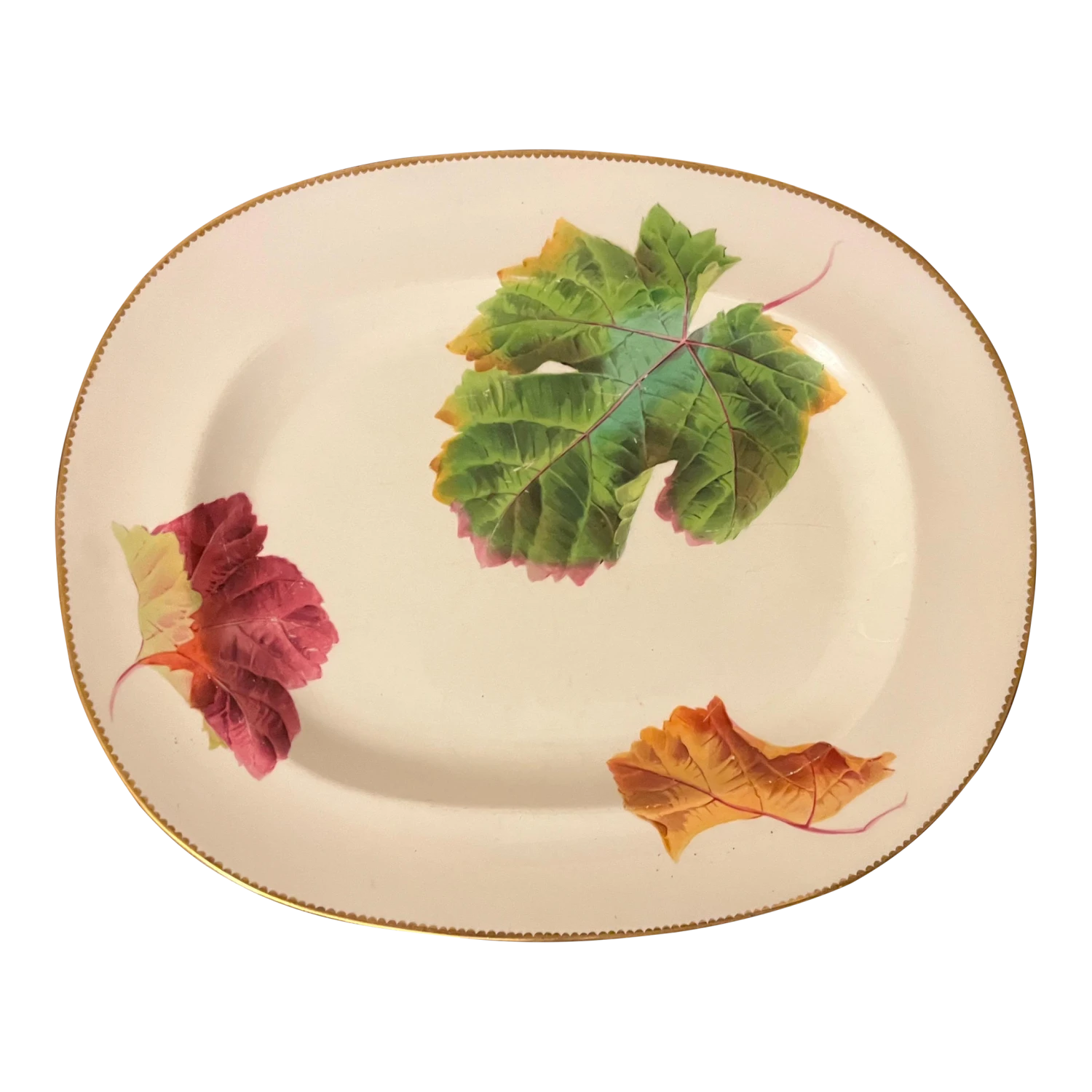 Antique 19th Century Wedgwood Shadow Leaf Porcelain Platter 3 Antique 19th Century Wedgwood Shadow Leaf Porcelain Platter