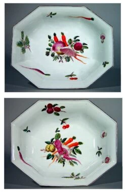 Antique Chelsea Porcelain Dishes Painted With Vegetables -Lenox Shop antique chelsea porcelain dishes painted with vegetables 4238