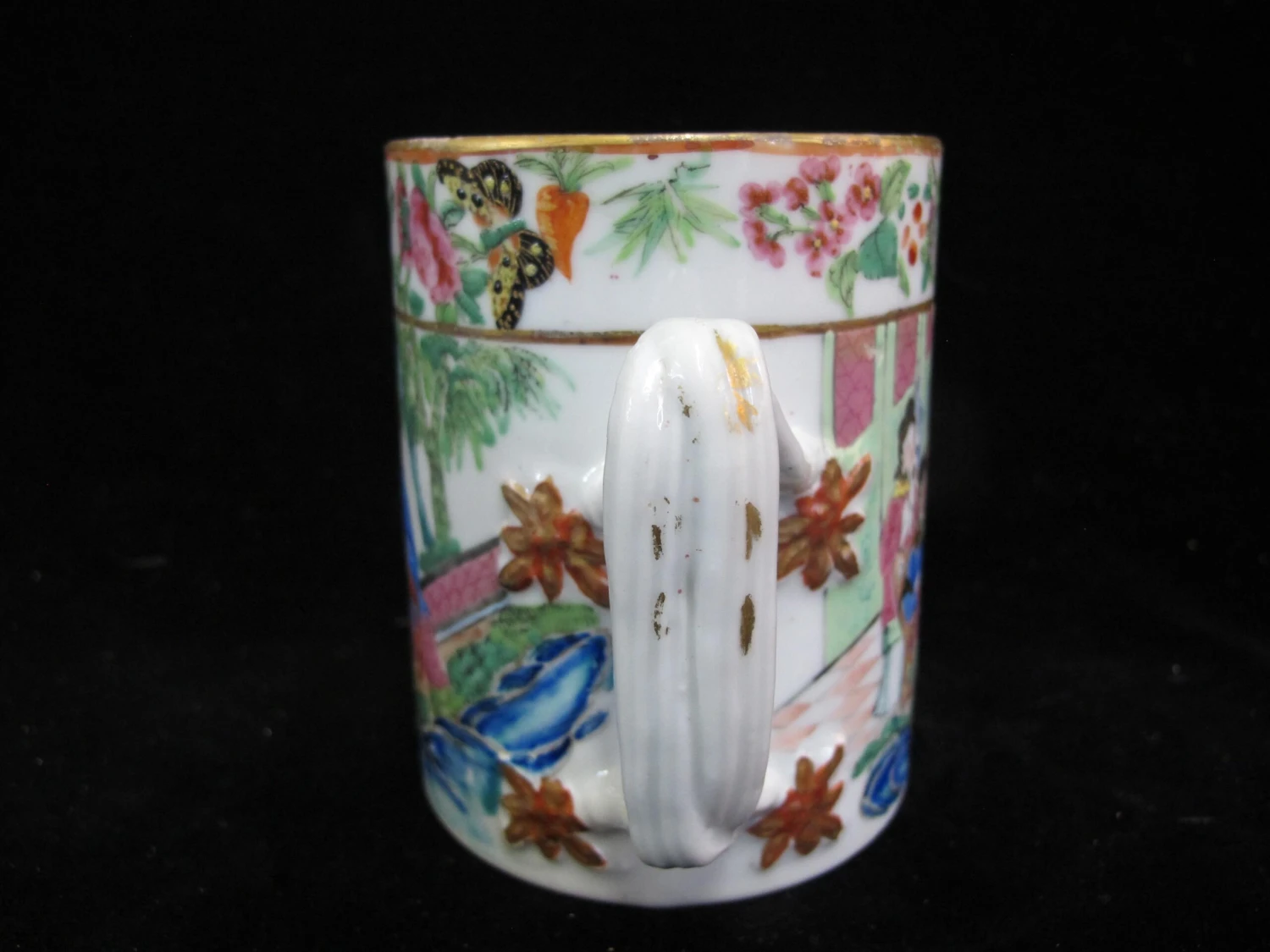 Antique Chinese Famille Rose Finely Hand Painted Tankard Mug 5 Antique Chinese Famille Rose Finely Hand Painted Tankard Mug - Image 3