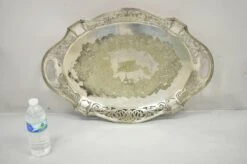 Antique D & H England 24" Silver Silver Plated Pierced Scalloped Platter Tray -Lenox Shop antique d and h england 24 silver silver plated pierced scalloped platter tray 6382