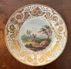 Antique Early 19th Century Derby Porcelain Landscape Plate Titled "In Devonshire" -Lenox Shop antique early 19th century derby porcelain landscape plate titled in devonshire 6987