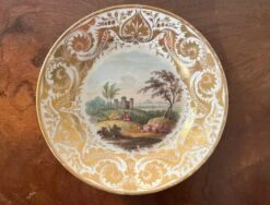 Antique Early 19th Century Derby Porcelain Landscape Plate Titled "In Devonshire" -Lenox Shop antique early 19th century derby porcelain landscape plate titled in devonshire 9583