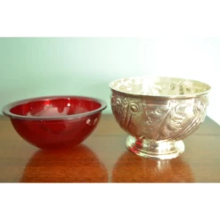 Antique Edwardian Silverplate Bowl & Removable Liner -Lenox Shop antique edwardian silverplate bowl and removable liner 0170