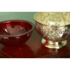 Antique Edwardian Silverplate Bowl & Removable Liner -Lenox Shop antique edwardian silverplate bowl and removable liner 4084