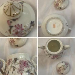 Antique Elite Works Limoges France Tea Tray And Sugar Jar - Set Of 2 -Lenox Shop antique elite works limoges france tea tray and sugar jar set of 2 1654