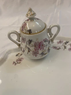 Antique Elite Works Limoges France Tea Tray And Sugar Jar - Set Of 2 -Lenox Shop antique elite works limoges france tea tray and sugar jar set of 2 2421