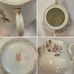 Antique Elite Works Limoges France Tea Tray And Sugar Jar - Set Of 2 -Lenox Shop antique elite works limoges france tea tray and sugar jar set of 2 7446