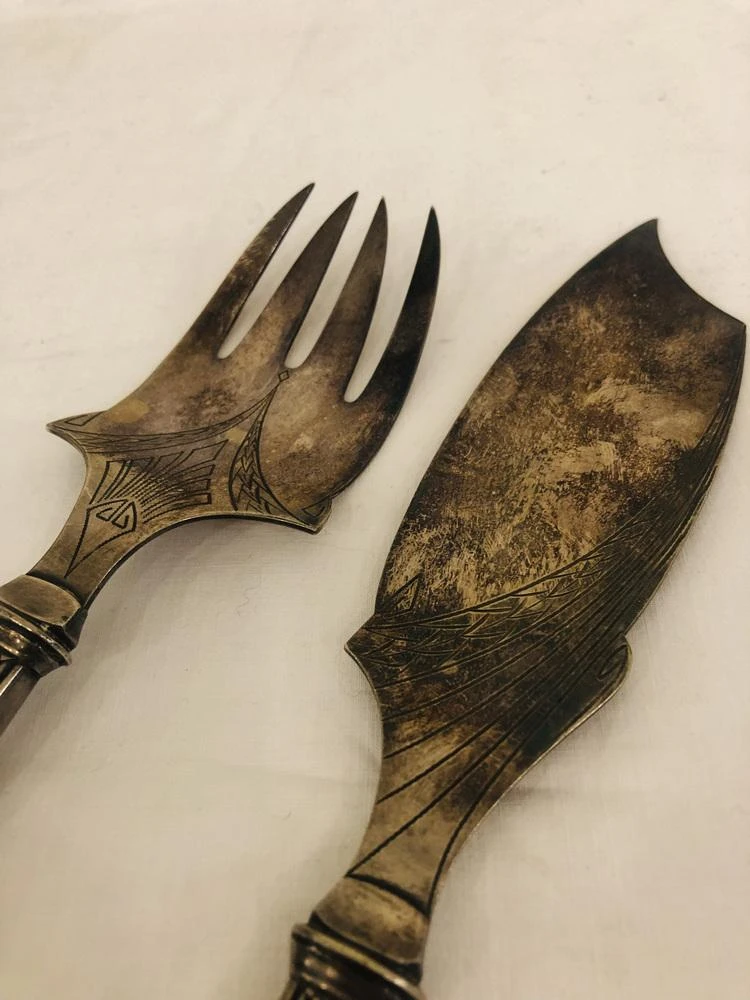 Antique French Art Deco Serving Cutlery, 1920s, Set Of 2 4 Antique French Art Deco Serving Cutlery, 1920s, Set Of 2 - Image 2