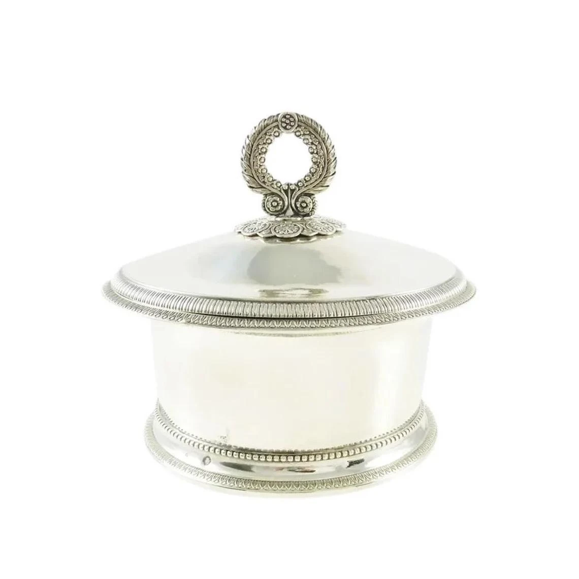 Antique French Silver 18th C Butter Dish Or Butter Tub, Vermeil Gilt Interior 6 Antique French Silver 18th C Butter Dish Or Butter Tub, Vermeil Gilt Interior - Image 4