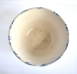 Antique Large 19th-Century Blue And White Spongeware Bowl -Lenox Shop antique large 19th century blue and white spongeware bowl 2701