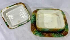 Antique Majolica Covered Sardine Box /Serving Dish Made In England - Circa 19th Century -Lenox Shop antique majolica covered sardine box serving dish made in england circa 19th century 1556
