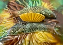 Antique Majolica Covered Sardine Box /Serving Dish Made In England - Circa 19th Century -Lenox Shop antique majolica covered sardine box serving dish made in england circa 19th century 1811