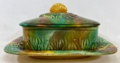 Antique Majolica Covered Sardine Box /Serving Dish Made In England - Circa 19th Century -Lenox Shop antique majolica covered sardine box serving dish made in england circa 19th century 8603