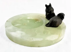 Antique Onyx Dish With Bronze Rat Figures -Lenox Shop antique onyx dish with bronze rat figures 4009