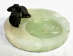 Antique Onyx Dish With Bronze Rat Figures -Lenox Shop antique onyx dish with bronze rat figures 5938