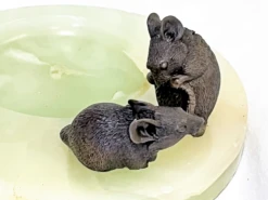 Antique Onyx Dish With Bronze Rat Figures -Lenox Shop antique onyx dish with bronze rat figures 6083