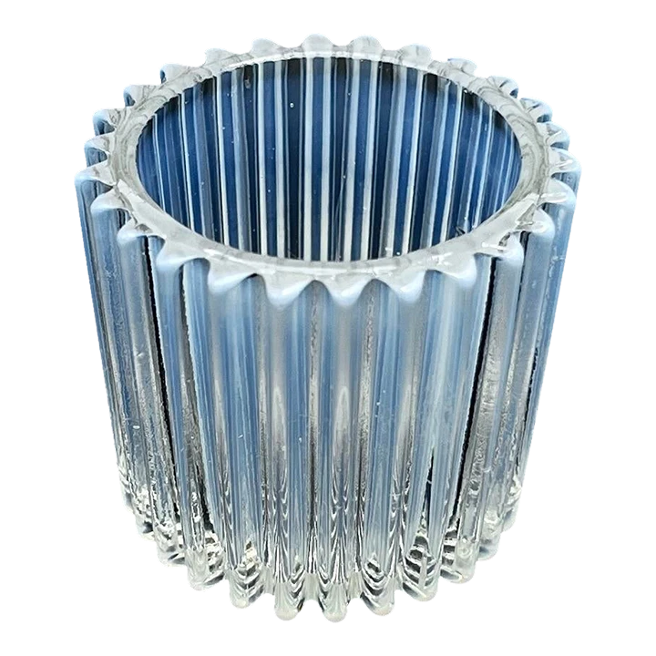 Antique Opaline Ribbed Glass Toothpick Holder 3 Antique Opaline Ribbed Glass Toothpick Holder
