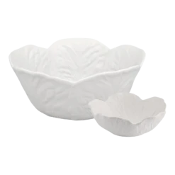 Bordallo Pinheiro Cabbage Salad Serving Set, Beige, 5 Pieces