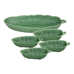 Bordallo Pinheiro Leaves Banana Leaf Salad Serving Set - 5 Pieces