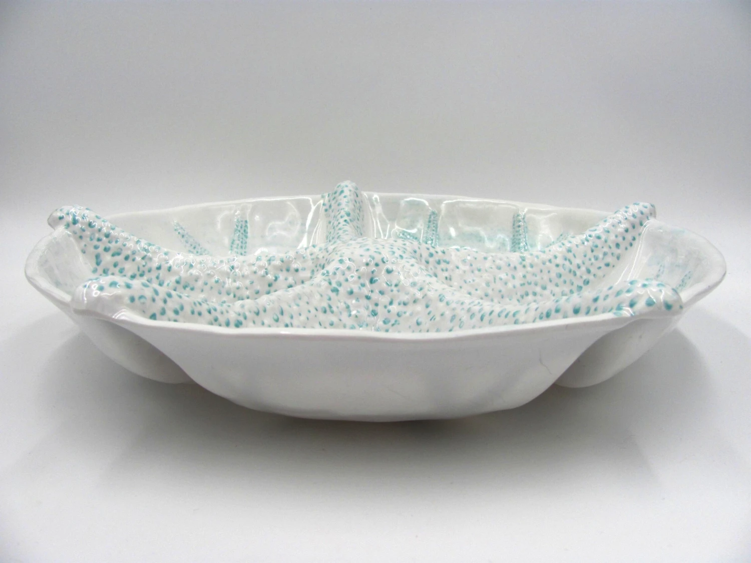 Contemporary Melamine Turquoise Textured Figural Starfish Coastal Seafood Marine Divided Serving Dish 9 Contemporary Melamine Turquoise Textured Figural Starfish Coastal Seafood Marine Divided Serving Dish - Image 7