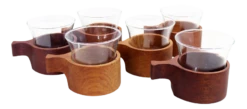 Cups In Teak, Set Of 6