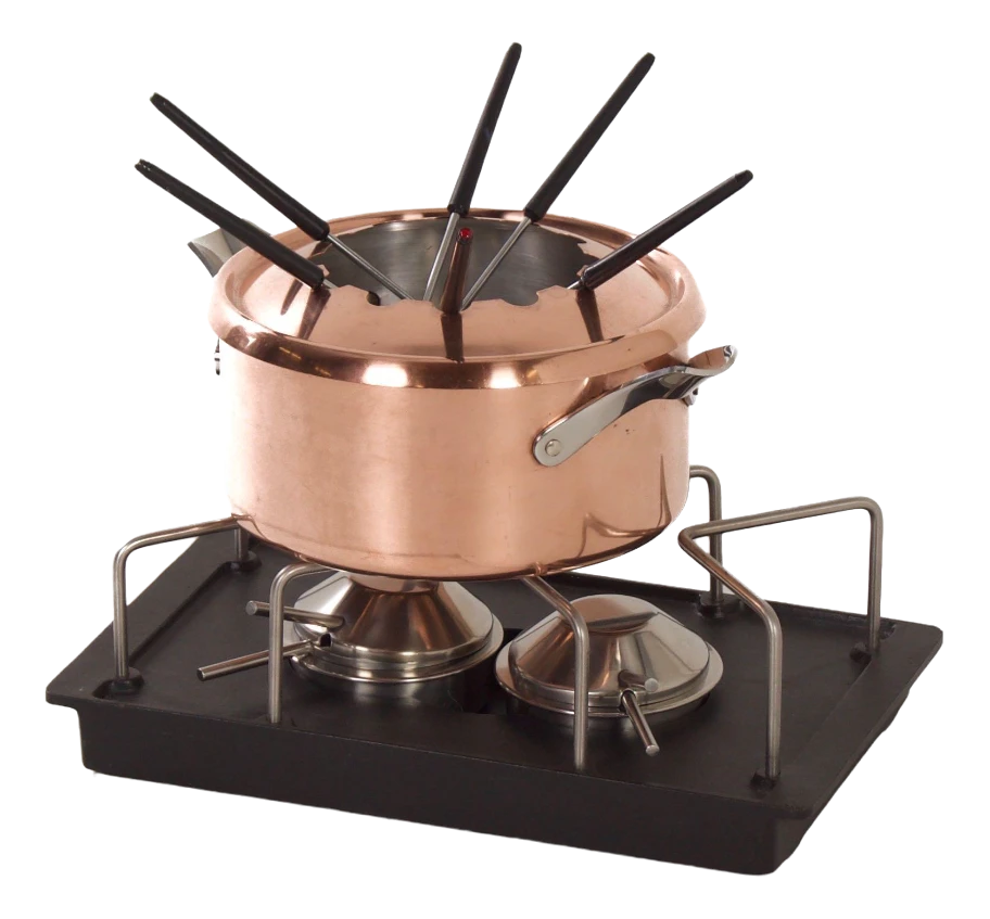 Danish Fondue Set By Henning Koppel For Georg Jensen, 1970s, Set Of 8 3 Danish Fondue Set By Henning Koppel For Georg Jensen, 1970s, Set Of 8