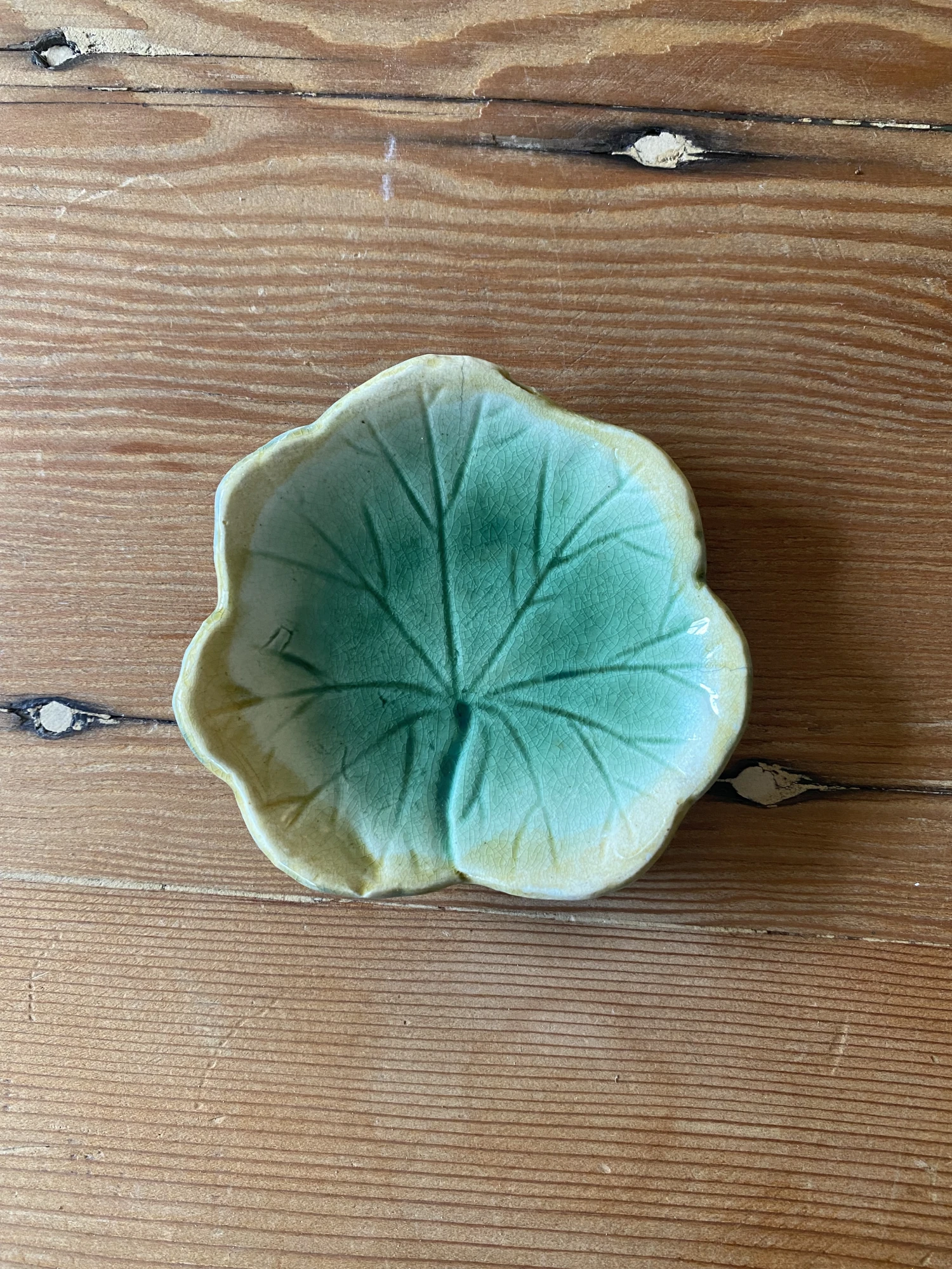 Early 20th Century Antique Majolica Butter Pat 7 Early 20th Century Antique Majolica Butter Pat - Image 5