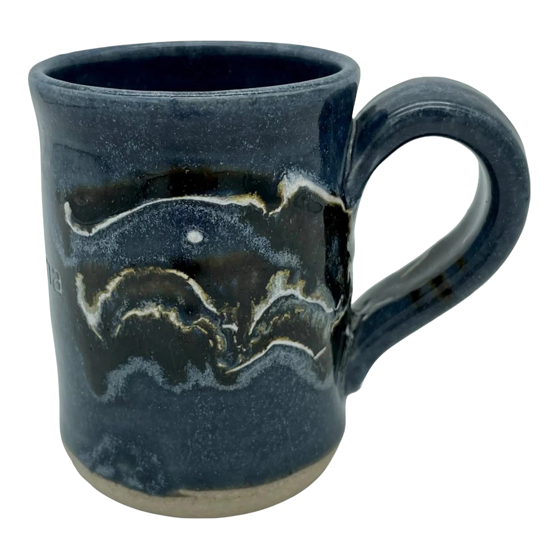 Early 21st Century Mark Arnegard Studio Pottery Blue & White Mug 3 Early 21st Century Mark Arnegard Studio Pottery Blue & White Mug