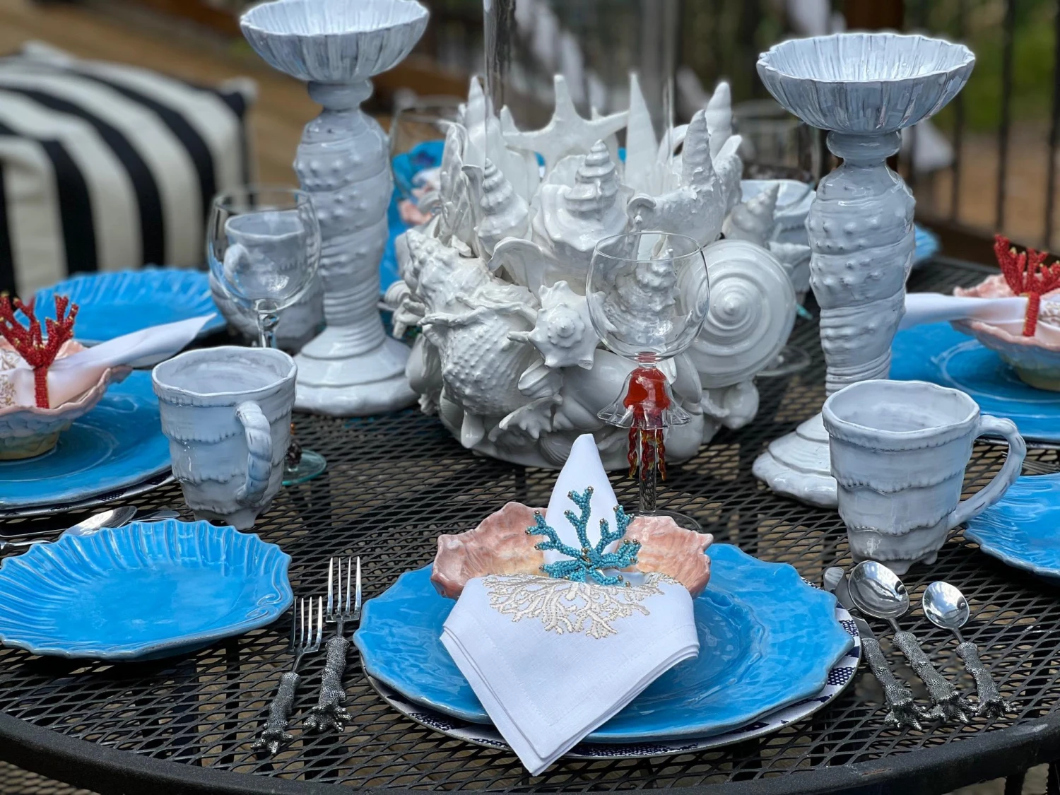 Early 21st Century Vietri "Incanto Mare" Italian Stoneware Mugs - Set Of 6 10 Early 21st Century Vietri "Incanto Mare" Italian Stoneware Mugs - Set Of 6 - Image 8