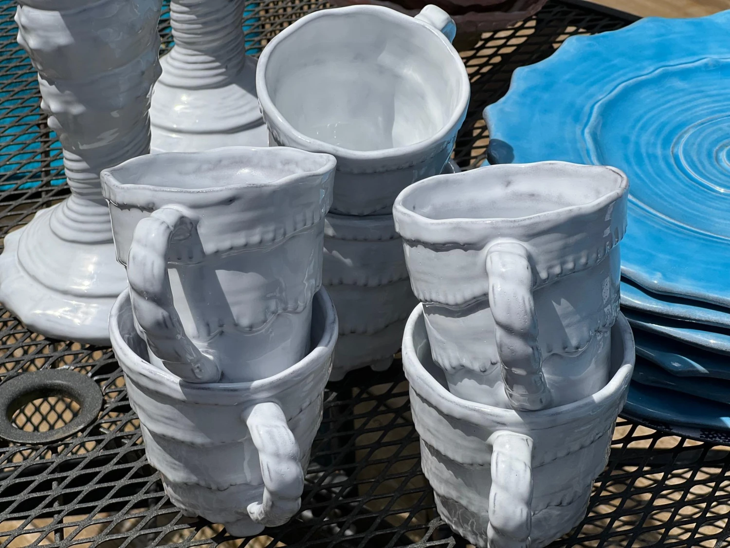 Early 21st Century Vietri "Incanto Mare" Italian Stoneware Mugs - Set Of 6 7 Early 21st Century Vietri "Incanto Mare" Italian Stoneware Mugs - Set Of 6 - Image 5