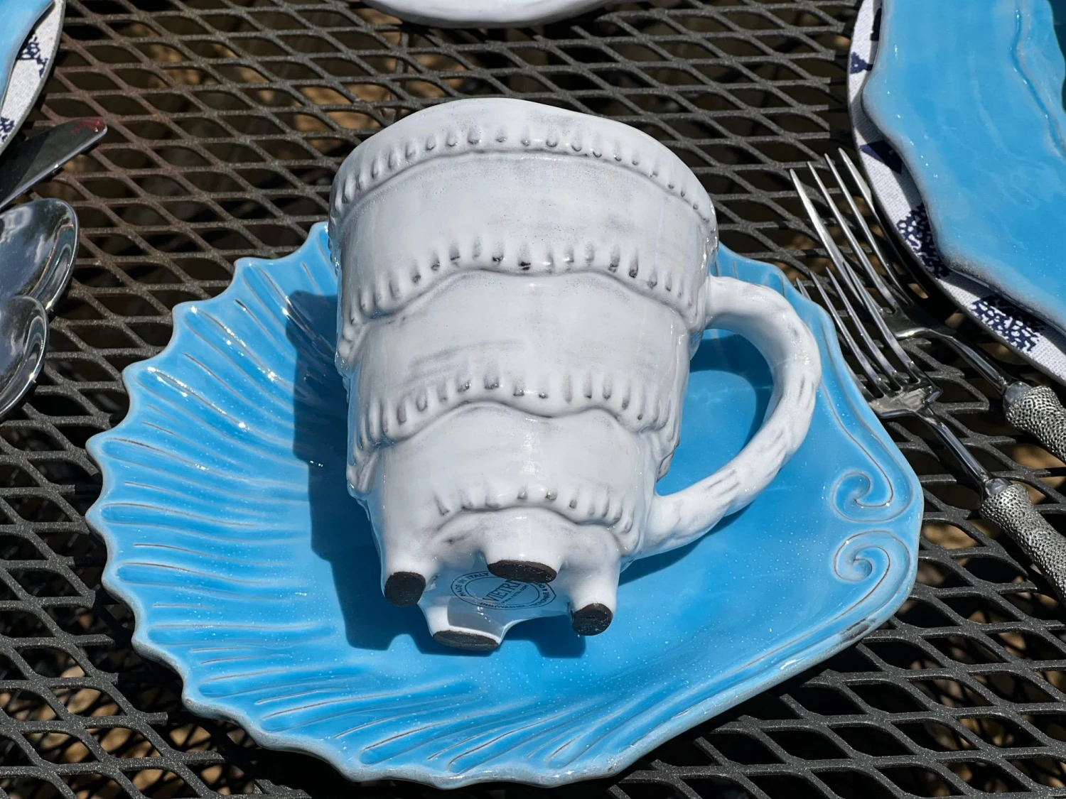 Early 21st Century Vietri "Incanto Mare" Italian Stoneware Mugs - Set Of 6 4 Early 21st Century Vietri "Incanto Mare" Italian Stoneware Mugs - Set Of 6 - Image 2