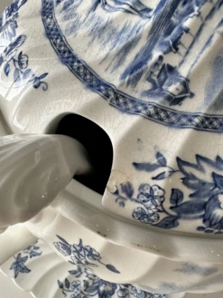 English Blue & White Soup Tureen, Set -Lenox Shop english blue and white soup tureen set 3551