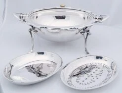 English Roll-Over Dome Top Silver Tureen Or Footed Serving Dish -Lenox Shop english roll over dome top silver tureen or footed serving dish 3201