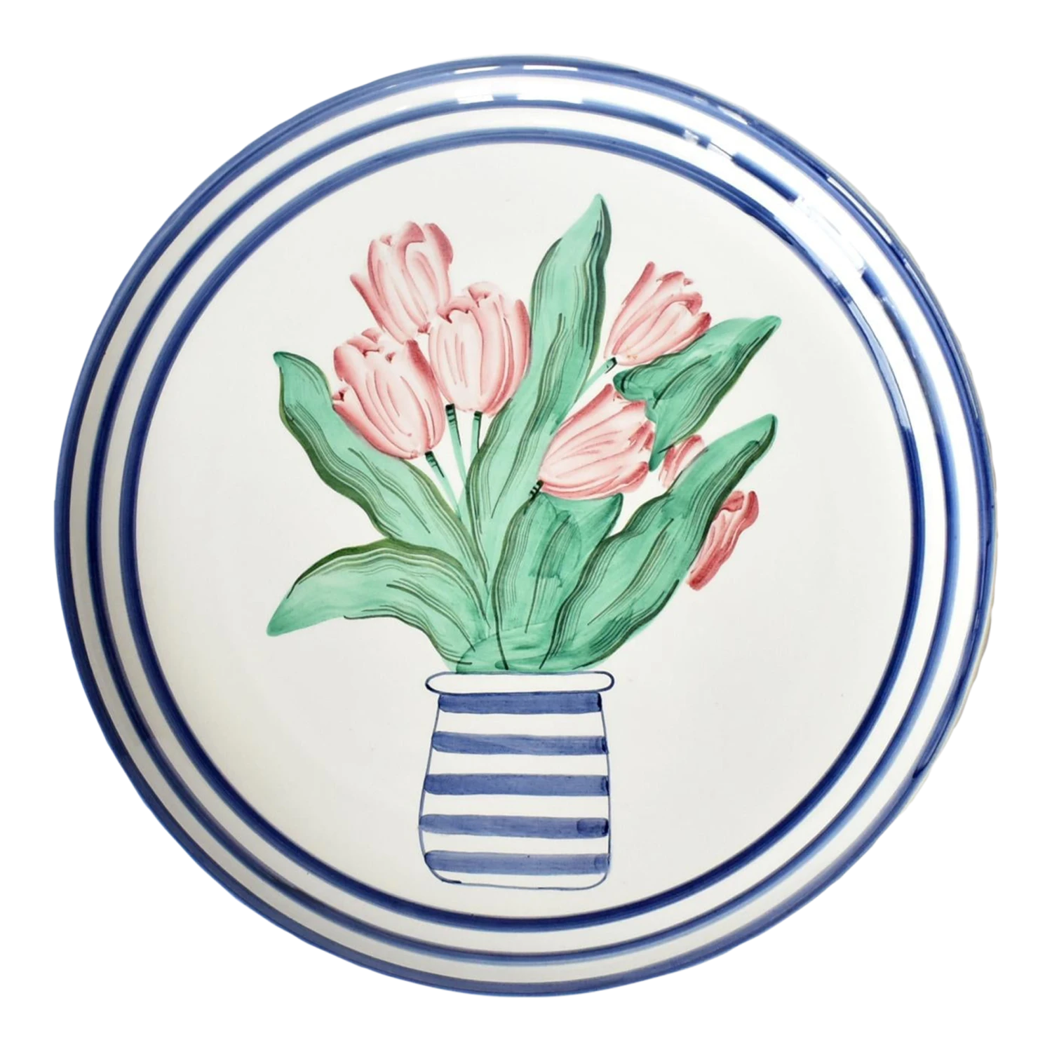 Extra-Large Vietri Italy Platter With Tulips 3 Extra-Large Vietri Italy Platter With Tulips