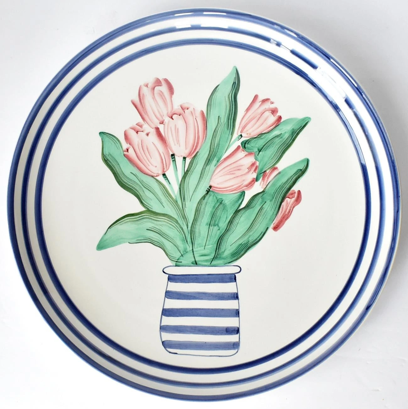 Extra-Large Vietri Italy Platter With Tulips 8 Extra-Large Vietri Italy Platter With Tulips - Image 6