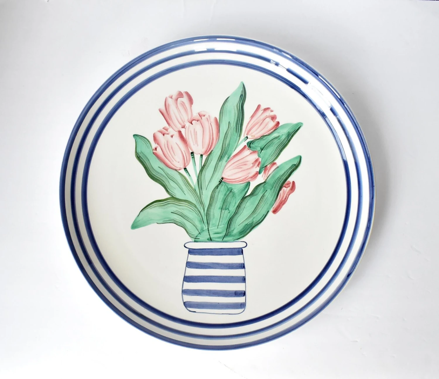 Extra-Large Vietri Italy Platter With Tulips 4 Extra-Large Vietri Italy Platter With Tulips - Image 2