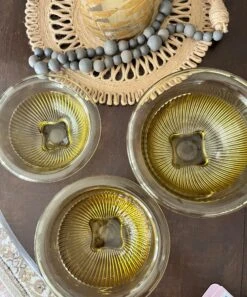 Federal Glass Ribbed In “Golden Glo” Nesting Mixing Bowls - Set Of 3 Vintage 1930s -Lenox Shop federal glass ribbed in golden glo nesting mixing bowls set of 3 vintage 1930s 5196