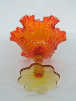 Fenton Cabbage Rose Style Amberina Glass Ruffled Compote Candy Dish 18 Fenton Cabbage Rose Style Amberina Glass Ruffled Compote Candy Dish -Lenox Shop fenton cabbage rose style amberina glass ruffled compote candy dish 0115