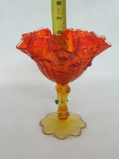 Fenton Cabbage Rose Style Amberina Glass Ruffled Compote Candy Dish 19 Fenton Cabbage Rose Style Amberina Glass Ruffled Compote Candy Dish -Lenox Shop fenton cabbage rose style amberina glass ruffled compote candy dish 7042