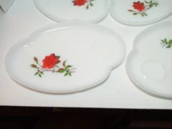 Four Vintage Rosecrest White Snack Plates -Lenox Shop four vintage rosecrest white snack plates 0205