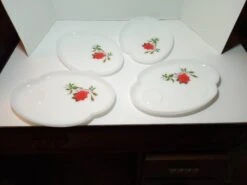 Four Vintage Rosecrest White Snack Plates -Lenox Shop four vintage rosecrest white snack plates 9507