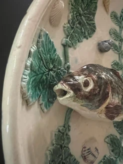 French Palissy Style Trompe L'Oeil Plaque Attributed To School Of Paris Achille Barbizet, C1880 -Lenox Shop french palissy style trompe loeil plaque attributed to school of paris achille barbizet c1880 2303