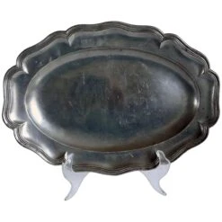 French/swiss C. Peuty Pewter Oval Wavy Edge Multi-reed Platter -Lenox Shop frenchswiss c peuty pewter oval wavy edge multi reed platter 6845