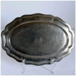 French/swiss C. Peuty Pewter Oval Wavy Edge Multi-reed Platter -Lenox Shop frenchswiss c peuty pewter oval wavy edge multi reed platter 7094