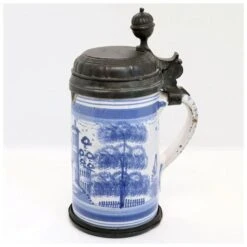German Bayreuth Faience Pottery Pewter Mounted Blue And White Tankard 18 German Bayreuth Faience Pottery Pewter Mounted Blue And White Tankard -Lenox Shop german bayreuth faience pottery pewter mounted blue and white tankard 2811