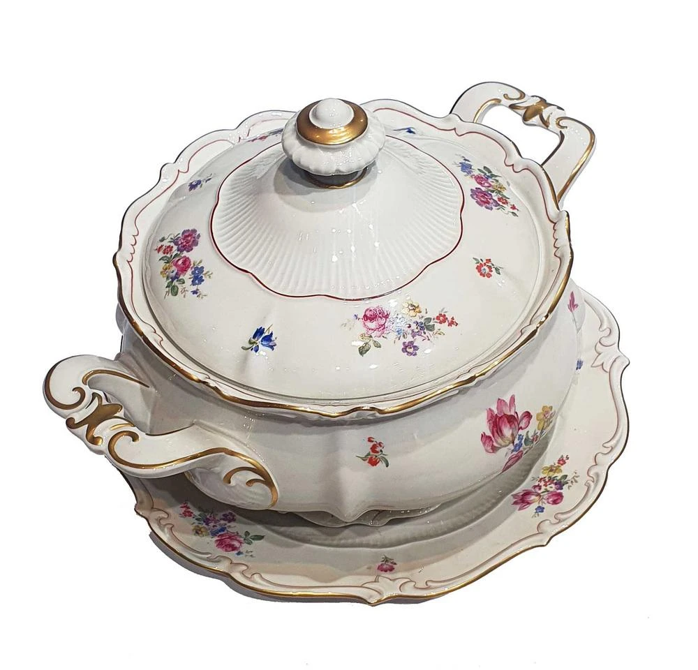 German Porcelain Tureen And Charger By VEB R,Reichenbach, Set Of 3 5 German Porcelain Tureen And Charger By VEB R,Reichenbach, Set Of 3 - Image 3