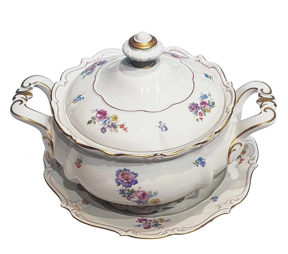 German Porcelain Tureen And Charger By VEB R,Reichenbach, Set Of 3 4 German Porcelain Tureen And Charger By VEB R,Reichenbach, Set Of 3 - Image 2